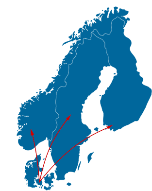 Kurer-/hastetransport til skandinavien (Norge, Sverige & Findland)